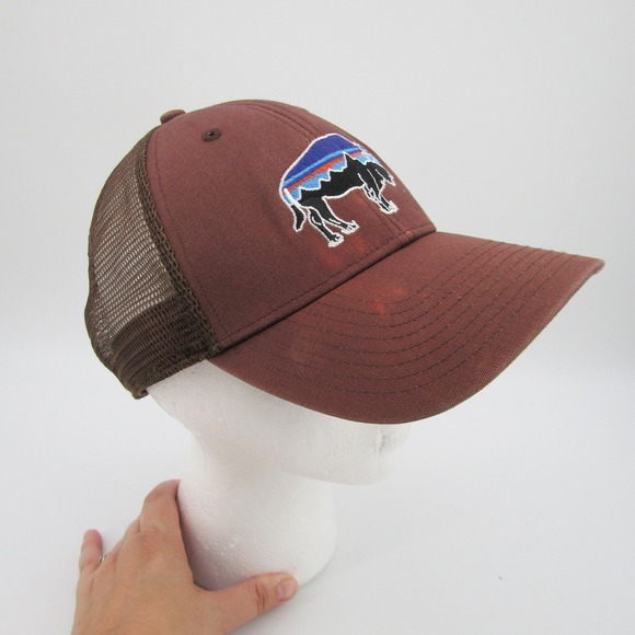 Patagonia Trucker Hat Brown Buffalo Logo Adjustable Snapback Cap - Picture 2 of 8